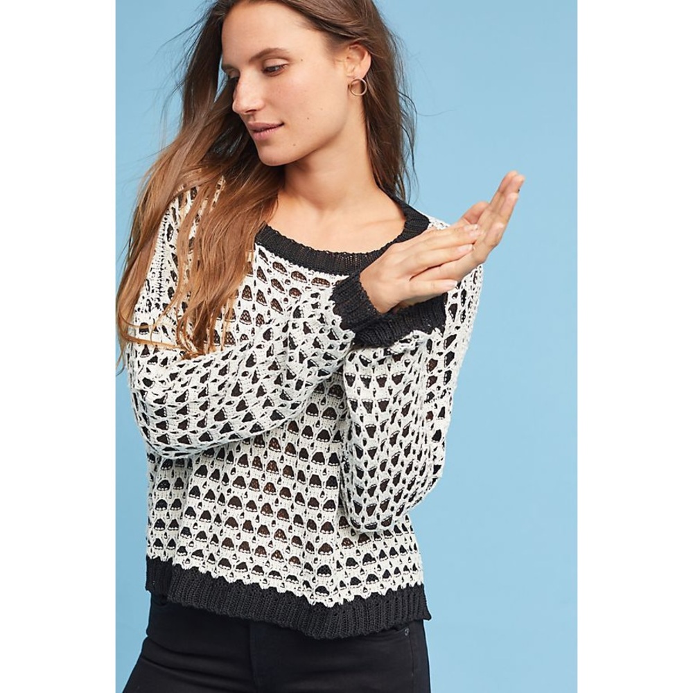 Anthro Textured Drop-Shoulder Sweater
